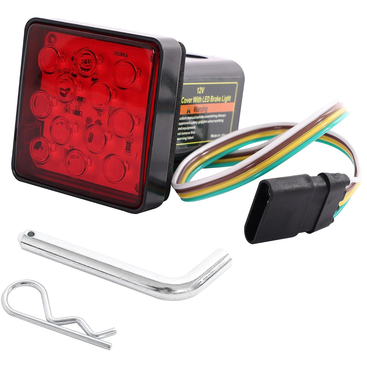MaxxHaul 50021 Funda Enganche Remolque 12 Funciones Luz Freno/Trasera LED Negro