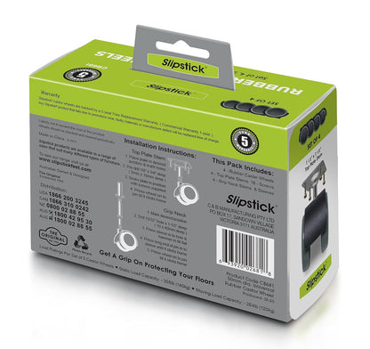 Slipstick CB681 - Ruedas protectoras de suelo de goma de 2 pulgadas (juego de 4) opciones de montaje de vástago o placa superior de 5/16 pulgadas, negro/gris verde
