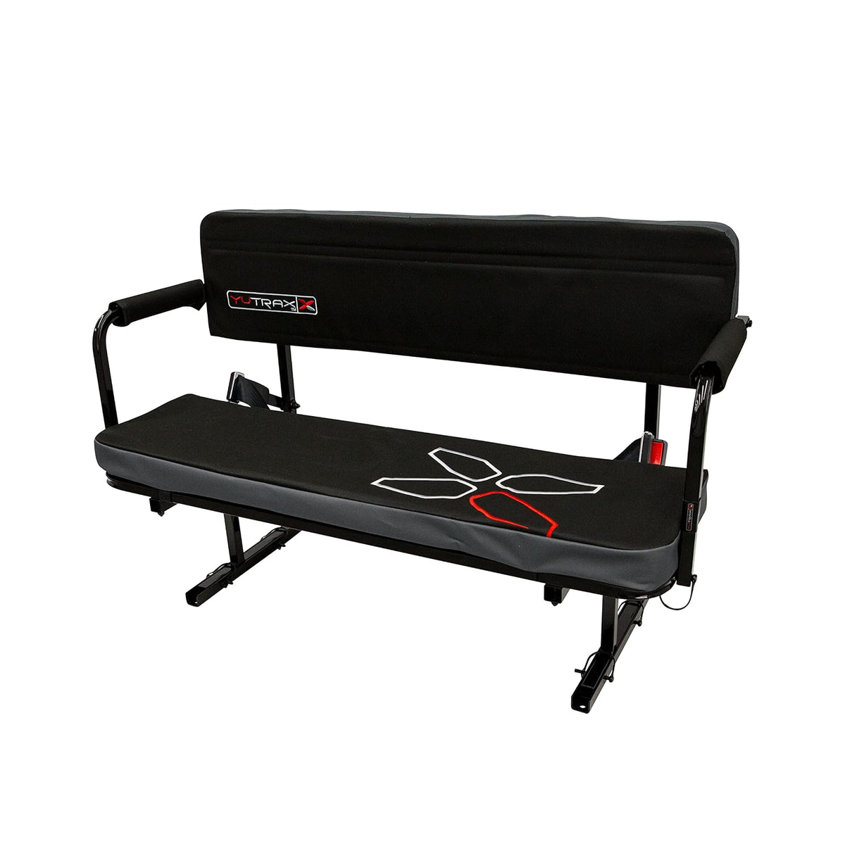 YUTRAX® - Asiento de montaje universal UTV, accesorio UTV, aumenta la capacidad de asiento, marco de acero resistente, asiento y respaldo acolchados, asiento abatible hacia arriba, fácil de montar
