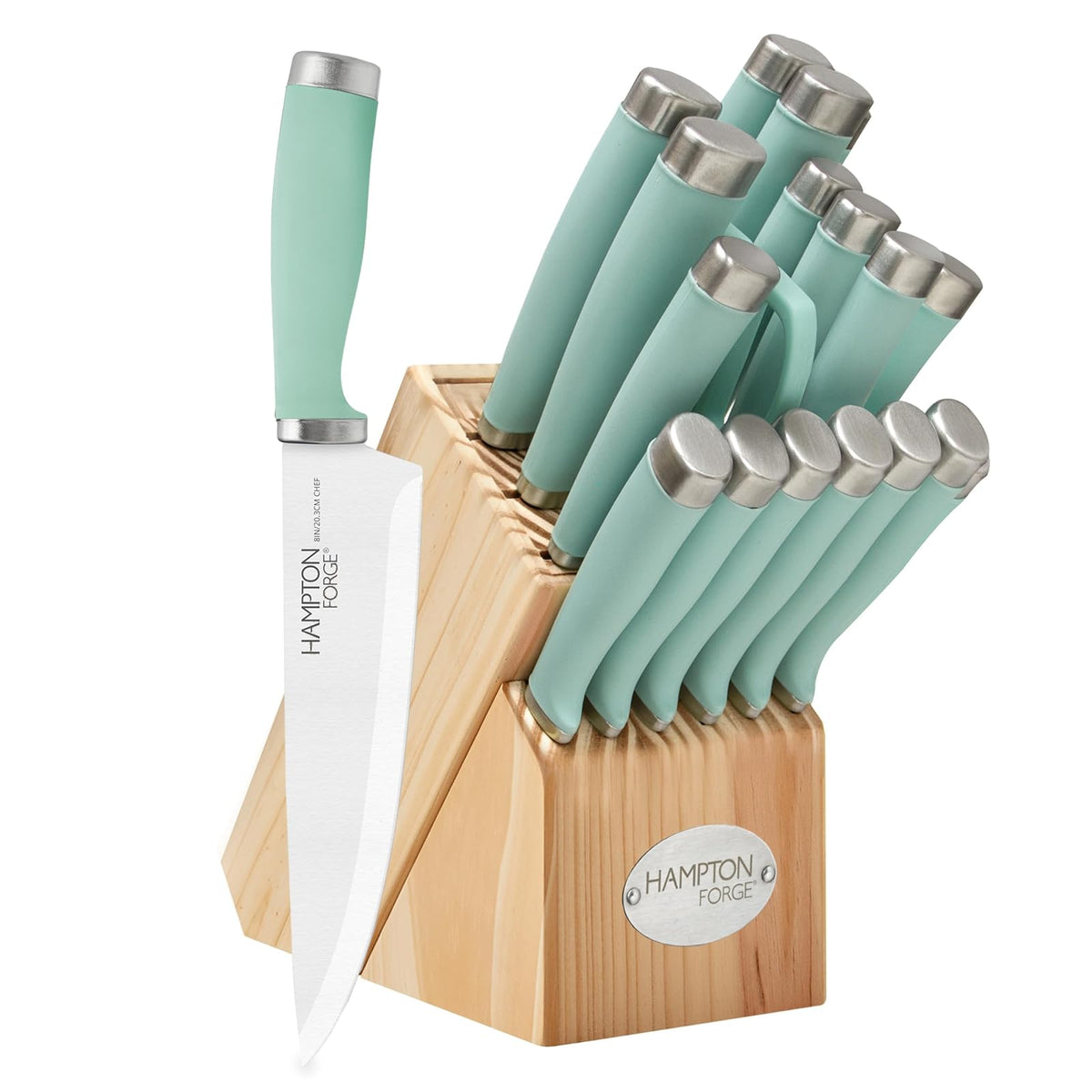 Hampton Forge EpicurePistacho - Juego de bloques de 17 piezas, pistacho