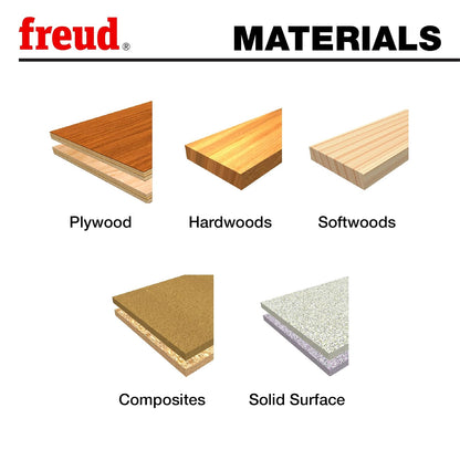 Freud - Taladro Forstner de precisión con bordes de corte inclinados para parte inferior, bolsillo y agujeros superpuestos, diámetro de 3/4 pulgadas, vástago de 3/8 pulgadas, longitud de 3-1/2