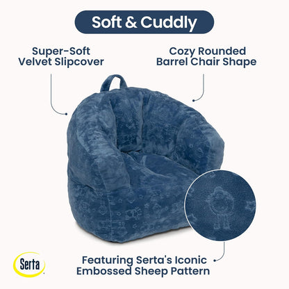 Delta Children - Serta Kids - Silla de felpa para niños, color azul vaquero