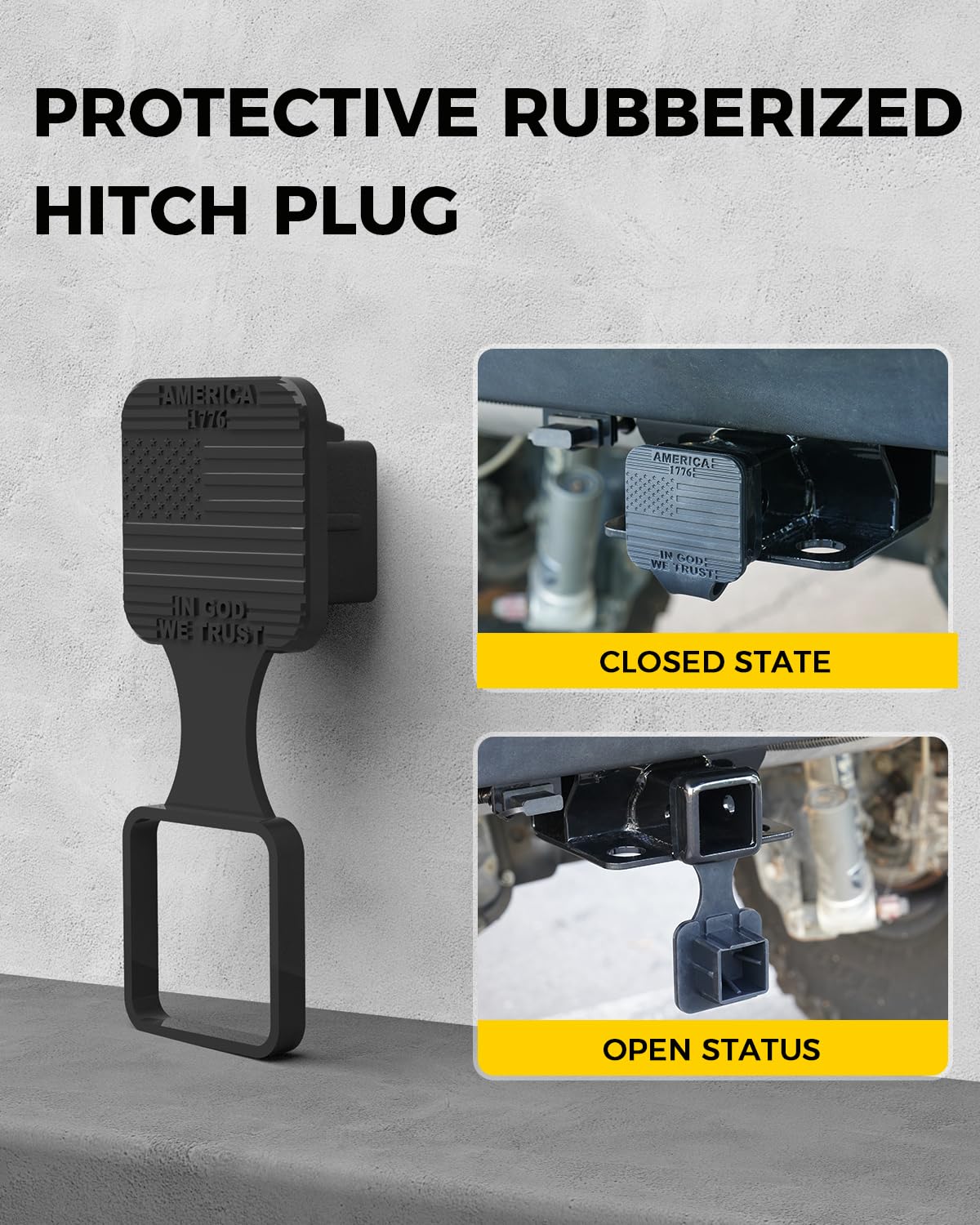 Xprite - Kit de Receptor de Enganche para Remolque de Parachoques Trasero de 2 Pulgadas con arnés de cableado Compatible con Jeep Wrangler JK JKU 2007-2018 con Tapa, Combo de Remolque de Parachoques