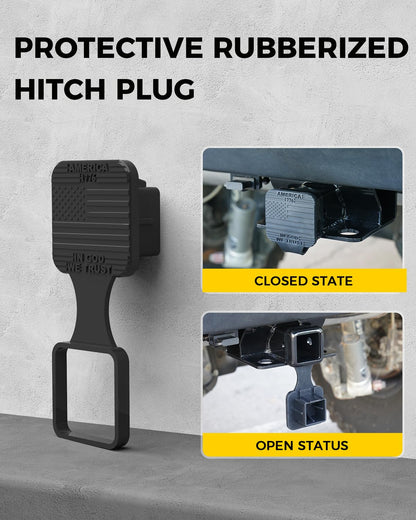 Xprite - Kit de Receptor de Enganche para Remolque de Parachoques Trasero de 2 Pulgadas con arnés de cableado Compatible con Jeep Wrangler JK JKU 2007-2018 con Tapa, Combo de Remolque de Parachoques