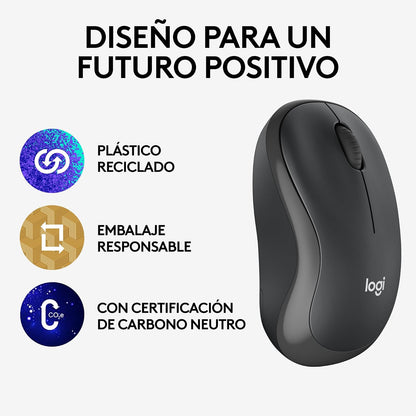 Logitech M240 for Business, Mouse inalámbrico silencioso, Receptor USB Logi Bolt Seguro, Bluetooth, certificación Global para Windows, Mac, Chrome, Linux, iPadOS, Android - Grafito