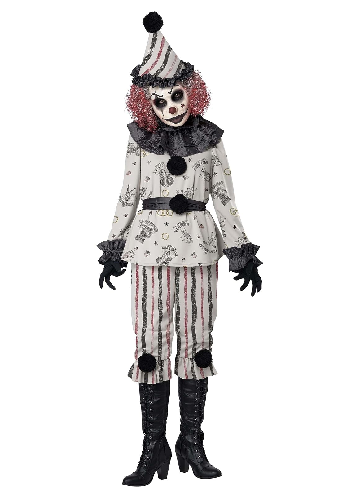 Adult Creeper Clown Costume Small - Chica - White