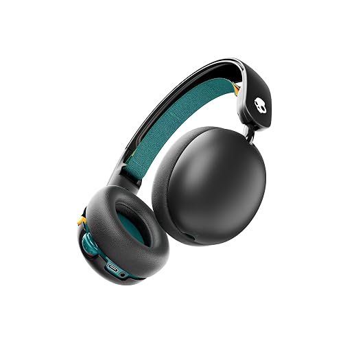 Skullcandy Grom Wireless Over-Ear Volume-Limiting Audio Headphones - Black | Designed for Kids 6+, 45 Hours Battery, Backup 3.5mm AUX Cable Included with Built-In Microphone, Comfortable Fit for Travel