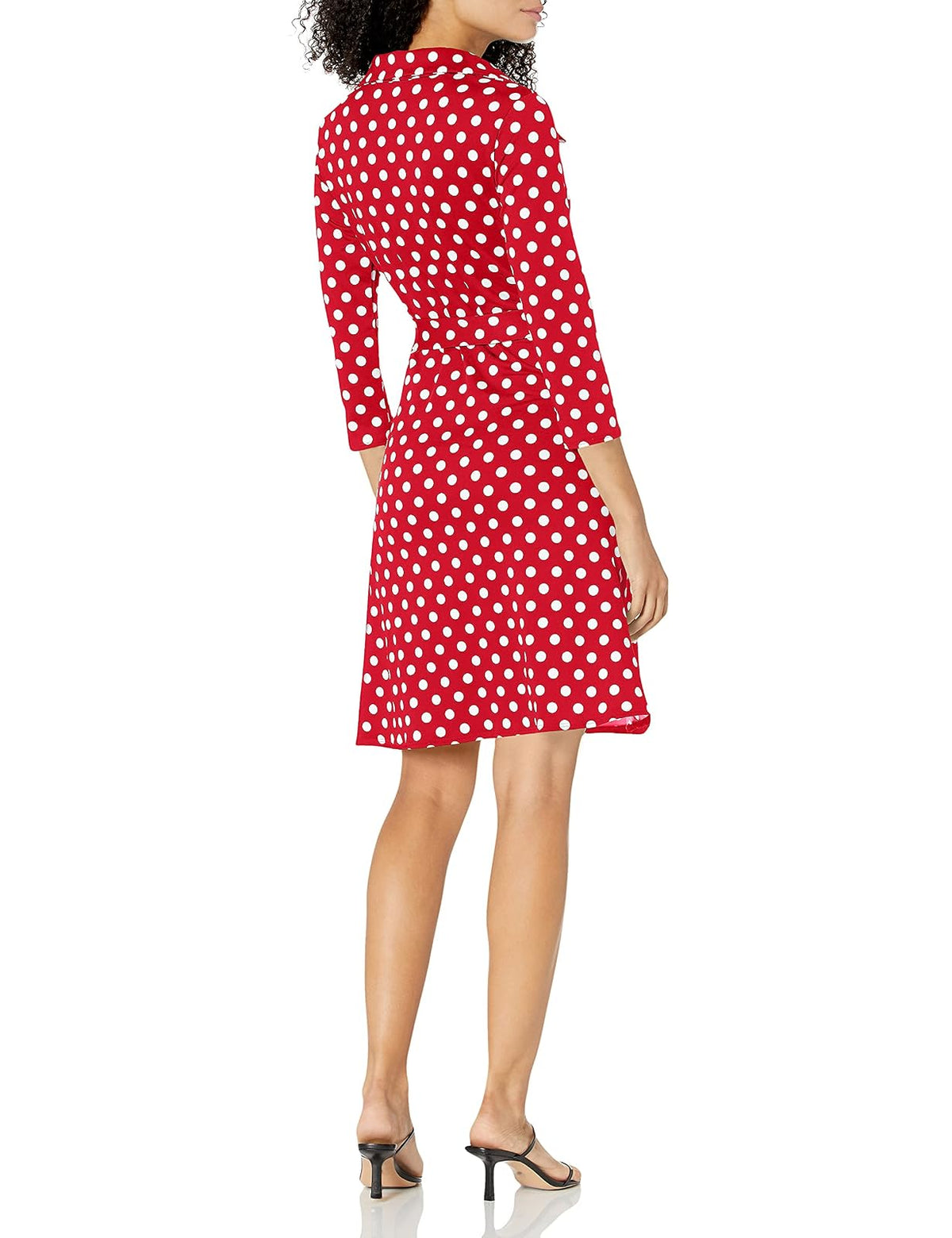 Star Vixen Petite Vestido de Manga 3/4 con Cuello Vestido para Mujer