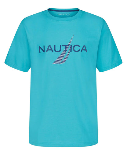 Nautica Playera de Manga Corta con Cuello Redondo para Niño - Curazao Clase J en capas - 14-16