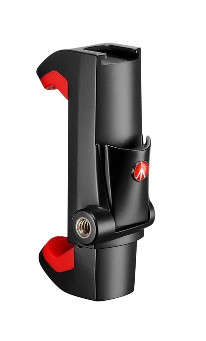 Manfrotto - Abrazadera Universal para Smartphone, versión Pro (MCPIXI), para Mini trípode, trípode de Mesa, trípode Compacto, vlogging, Negro
