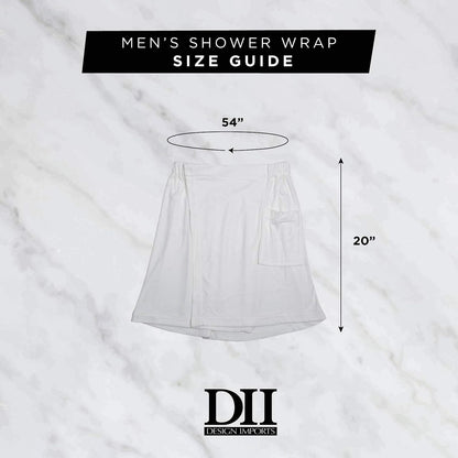 DII - Colección de Envoltura de Ducha de Rizo para Hombre, Cierre Ajustable y Bolsillo, 54 x 20 Pulgadas, Color Negro