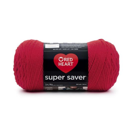 Red Heart Estambre Acrílico Peso Medio Categoría 4 - Hot Red - Sólido