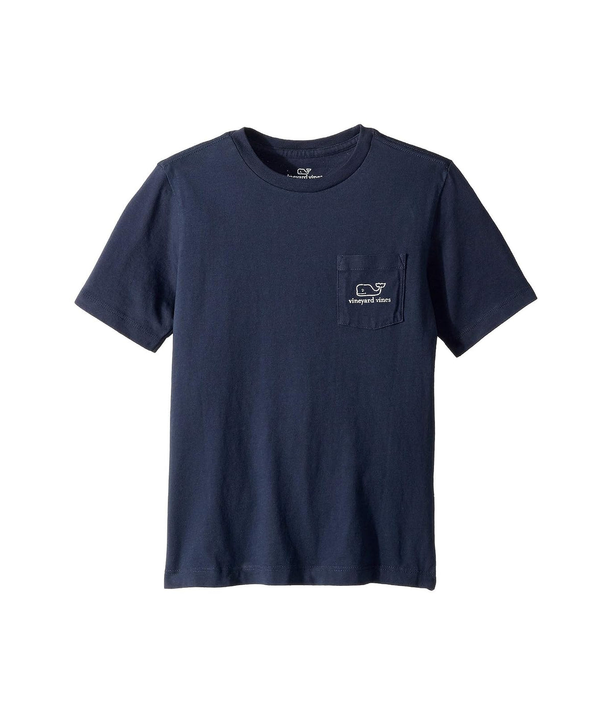 Vineyard Vines - Playera de Manga Corta con Bolsillo de Ballena clásico para niños, Gorra Blanca, Medium