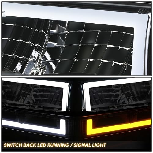 DNA MOTORING - Par de Faros Delanteros Transparentes/Reflector ámbar halógeno/LED compatibles con Blazer 1998-2004 / S10 1998-2004, HL-LB5-S10984P-BK-AM