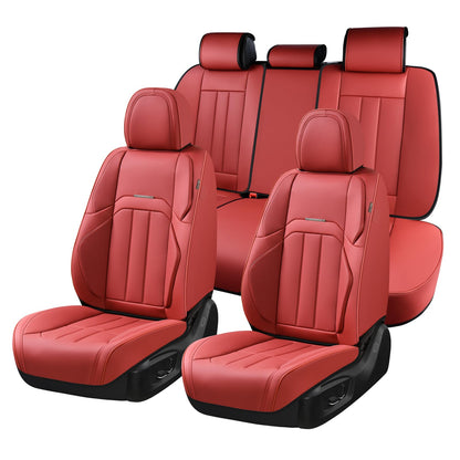 Coverado - Funda para Asiento de Automóvil, Funda para Asiento Delantero de Automóvil, Piel Premium, Ajuste Universal, Impermeable, cojín Antideslizante para la mayoría de los Automóviles, Color Rojo