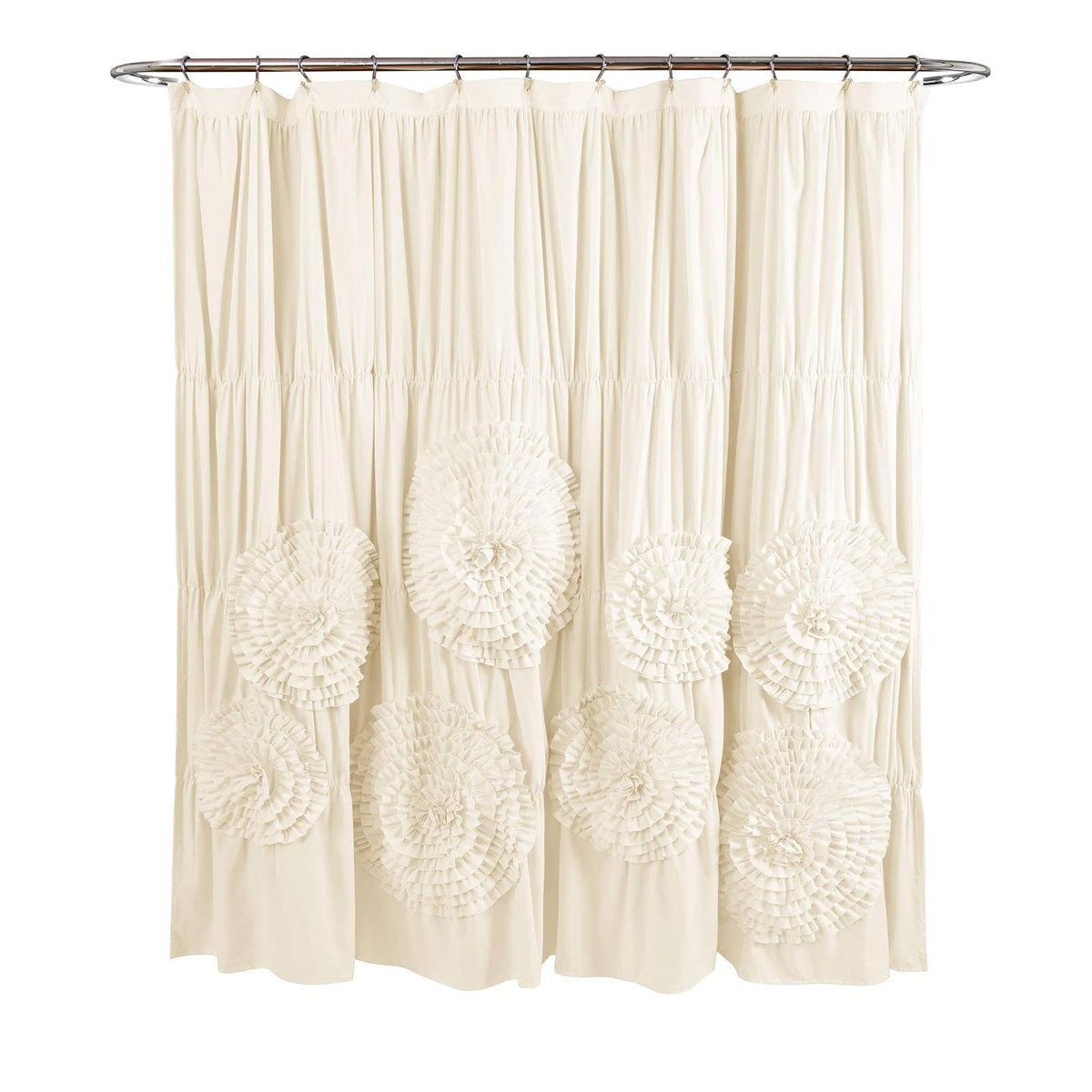 Lush Decor Serena Shower Curtain, 72 by 72-Inch, Ivory