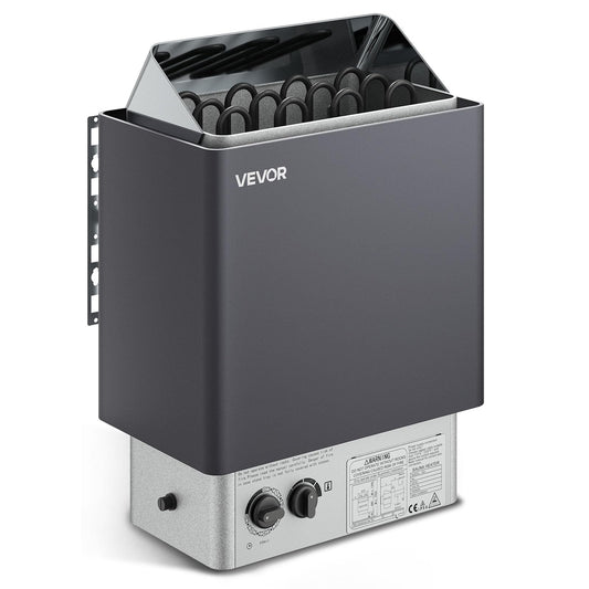 VEVOR - Calentador de Sauna, Estufa eléctrica de 220 V, baño de Vapor, Calentador de Sauna, Temporizador de 3 Horas y Temperatura Ajustable para máx. 176-318 pies cúbicos, Uso de Ducha de SPA en el
