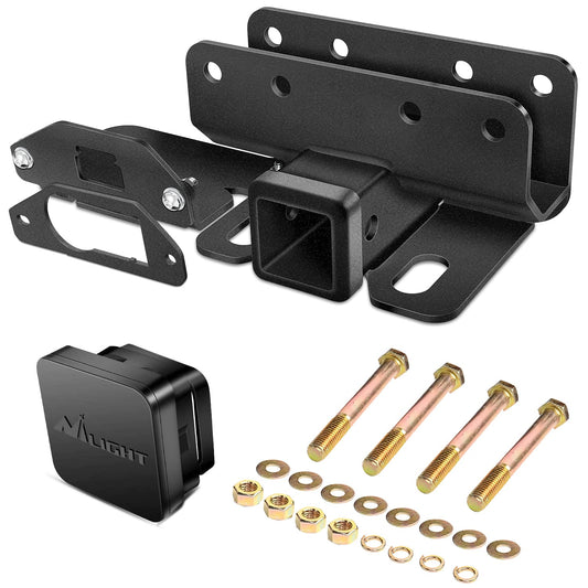 Nilight 2 Inch Rear Trailer Hitch Receiver Kit for 2021 2022 2023 2024 2025 2026 Ford Bronco 2 Door 4 Door (Exclude Bronco Sport) Rear Bumper Tow Hook Black Hitch Cover Kit