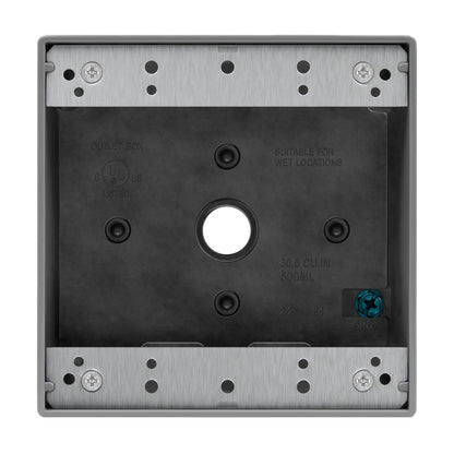 ENERLITES - Caja de enchufe resistente a la intemperie con cinco salidas roscadas de 1/2 pulgadas, caja eléctrica para exteriores, 5 agujeros de 0.5 pulgadas cada uno, 2 bandas, 4.5 pulgadas de alto x 4.5 pulgadas de largo x 2.1 pulgadas de profundidad, E