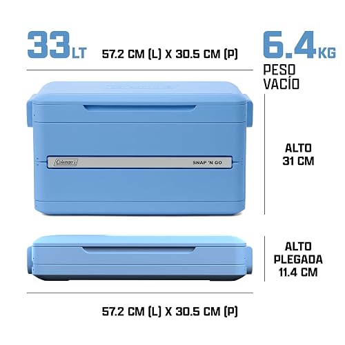 Coleman Hielera Plegable Snap 'N Go | Se Pliega a la Mitad para Ahorrar Espacio, Conserva el Hielo hasta 2 Días, Garantía de 3 Años