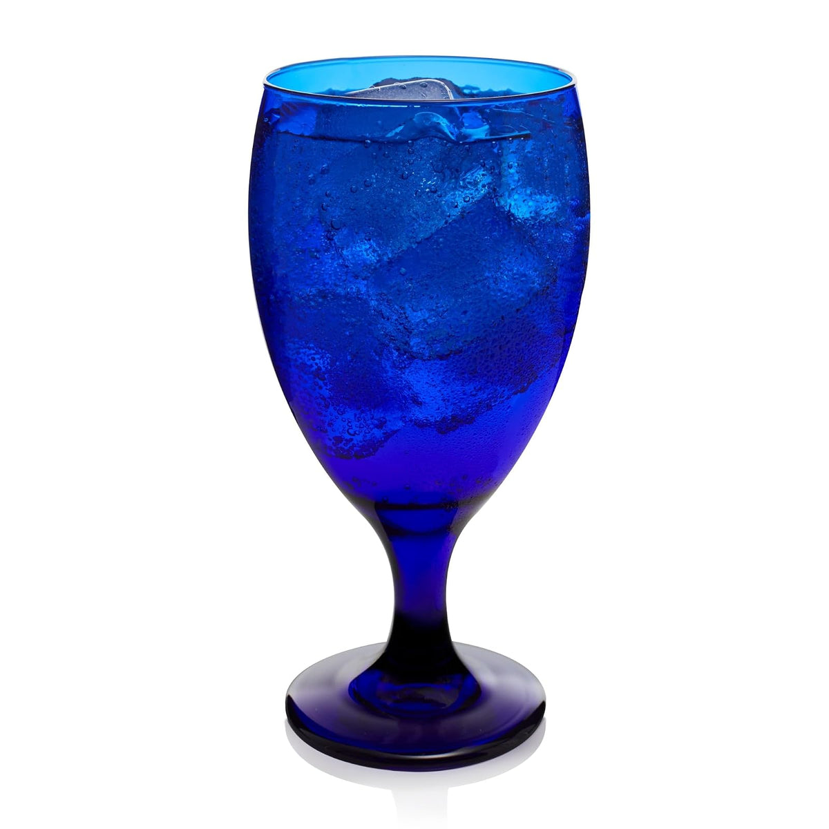 Libbey Cobalt Flare - Juego de 8 vasos de vidrio azul cobalto - Azul Cobalto (16.25 oz empaque última intervensión de frustración)