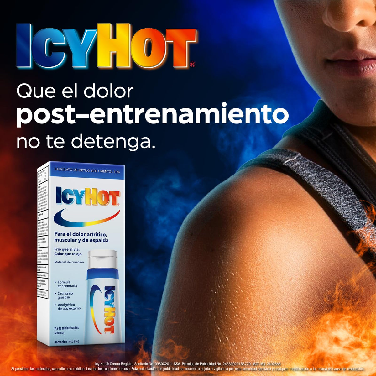 Icy Hot Crema Analgésica para el Dolor Artrítico, Muscular y de Espalda en Tubo 85 g. Con Doble Acción que Proporciona un Rápido Alivio del Dolor