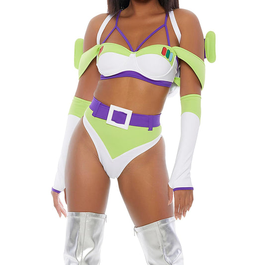 Forplay - Disfraz Sexy de Personaje de Astronauta para Mujer, Blanco, M/L