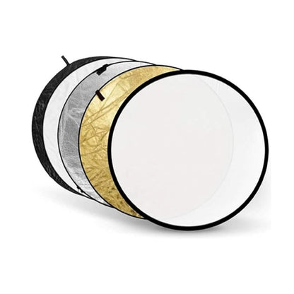 GODOX Reflector 5 en 1 de 60 cm Plegable para Fotografía, Rebotador de Luz Circular con Difusor, Superficies Oro, Plata, Blanco, Negro y Translúcido con Bolsa de Transporte