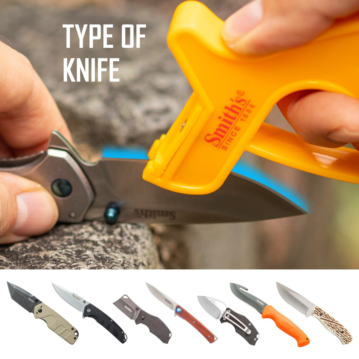 Smith's JIFF-S - Afilador de cuchillos y tijeras de 10 segundos