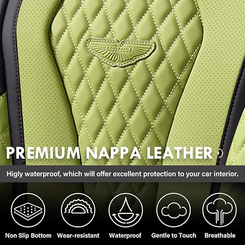 Coverado Seat Covers Juego Completo de Funda para Asiento de Automóvil Verde