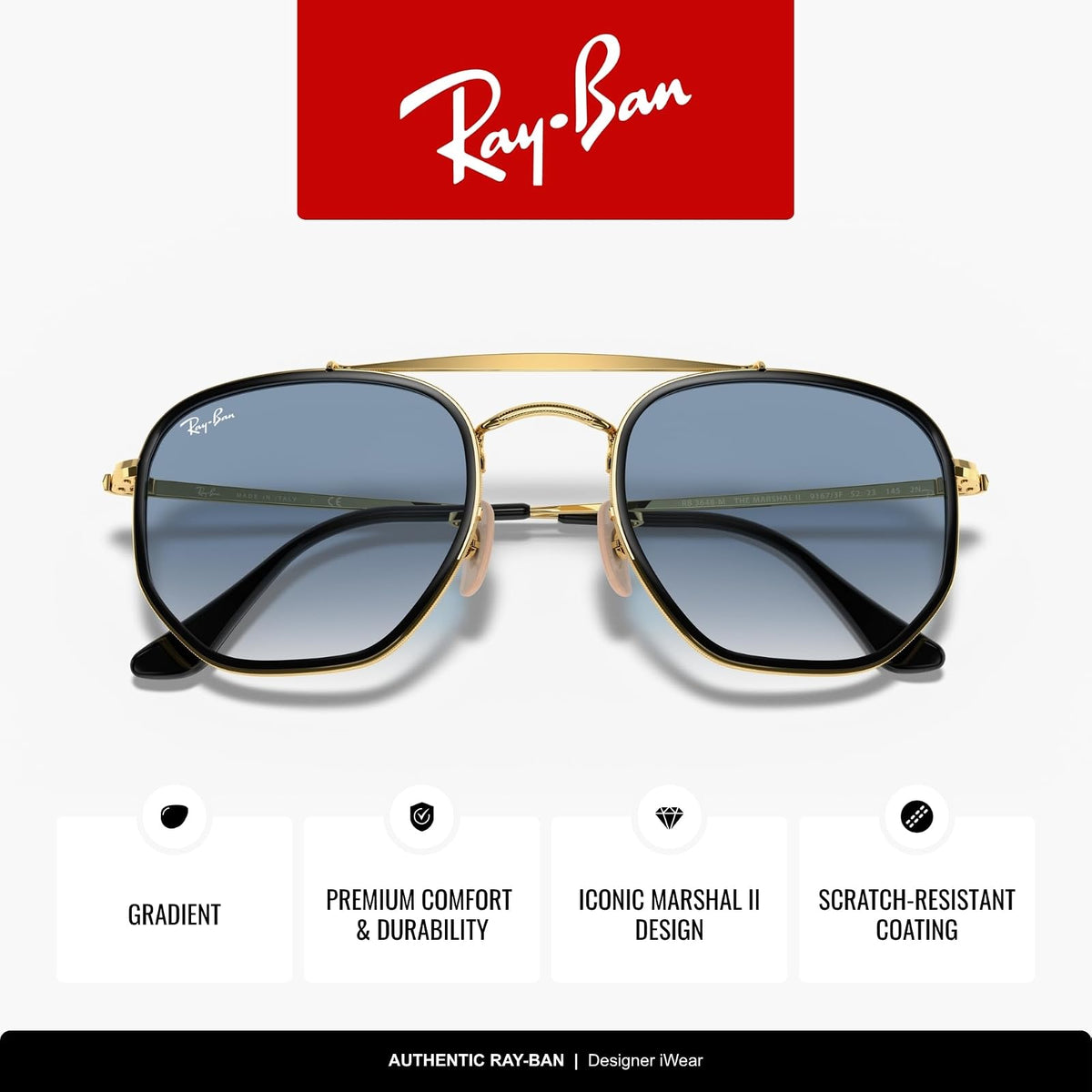 Ray-Ban RB3648m The Marshal Ii Hexagonal Sunglasses