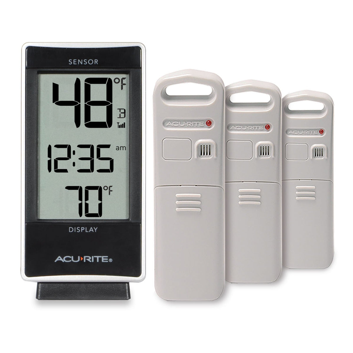 AcuRite 01090M Termómetro multisensor con 3 sensores de temperatura para interiores y exteriores