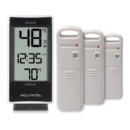 AcuRite 01090M Termómetro multisensor con 3 sensores de temperatura para interiores y exteriores