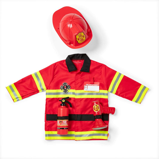 Melissa & Doug Disfraz de Bombero para Juego Imaginativo, Juego de Simulación (6 Piezas, 3-6 Años)