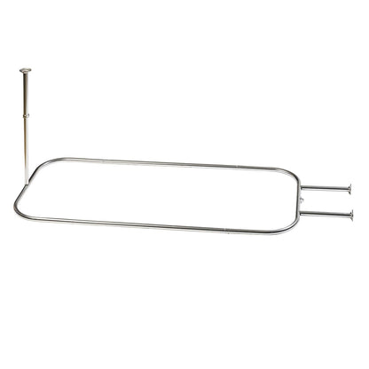 Zenna Home E60H1ALSS Cromado NeverRust - Barra de Ducha de 28 x 60 Pulgadas para bañeras Independientes y Patas de Garra