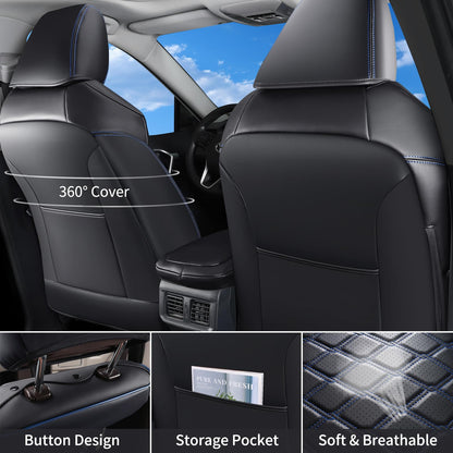 Cubreasientos de Huidasource para Auto, Juego Completo, Protector de Asiento de Cuero para Toyota RAV4, Compatible con Toyota Rav4 2019-2024 XLE LE XLE Premium Limited (No para Hybrid/Adventure/TRD