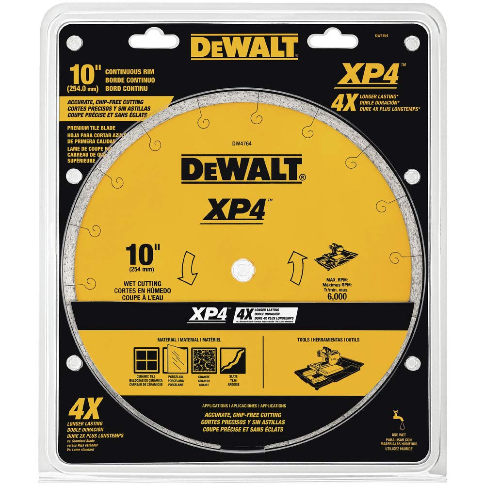 DEWALT DW4764 10-Inch by .060-Inch Premium XP4 Tile Blade Wet