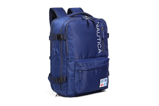Nautica - Mochila de Viaje 10 kg, Mochila para Laptop 17", Unisex Cómoda y Resistente con Puerto de Carga, Sección Impermeable y para Zapatos, Antirrobo.
