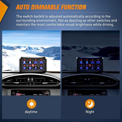 Nilight - Sistema de control de circuitos de control de circuito, arnés de cableado de fusible, regulable, para interruptor LED de 12 V, automóviles, camiones, campistas, SUV, 2 años de garantía, azul