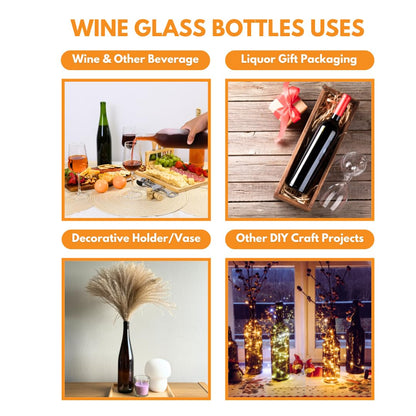 FastRack W5 - Botellas de vino verde champaña (750 ml, 6 unidades)