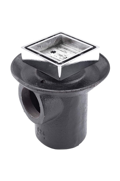 URREA 124RCI Coladera de hierro Una Boca Rejilla Cuadrada Inserto Cerámico 18 Cm