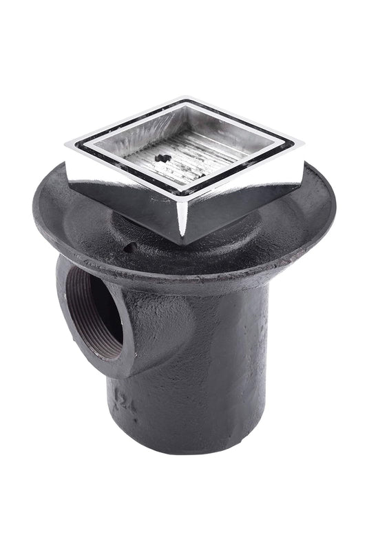 URREA 124RCI Coladera de hierro Una Boca Rejilla Cuadrada Inserto Cerámico 18 Cm