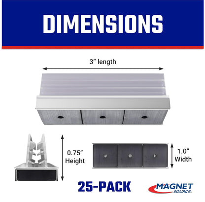 Master Magnetics - Paquete de soportes magnéticos para letreros – soportes magnéticos para marcos de puertas, estantes de metal, pizarras blancas, imán potente, soporte EZ Grip para minoristas, 3