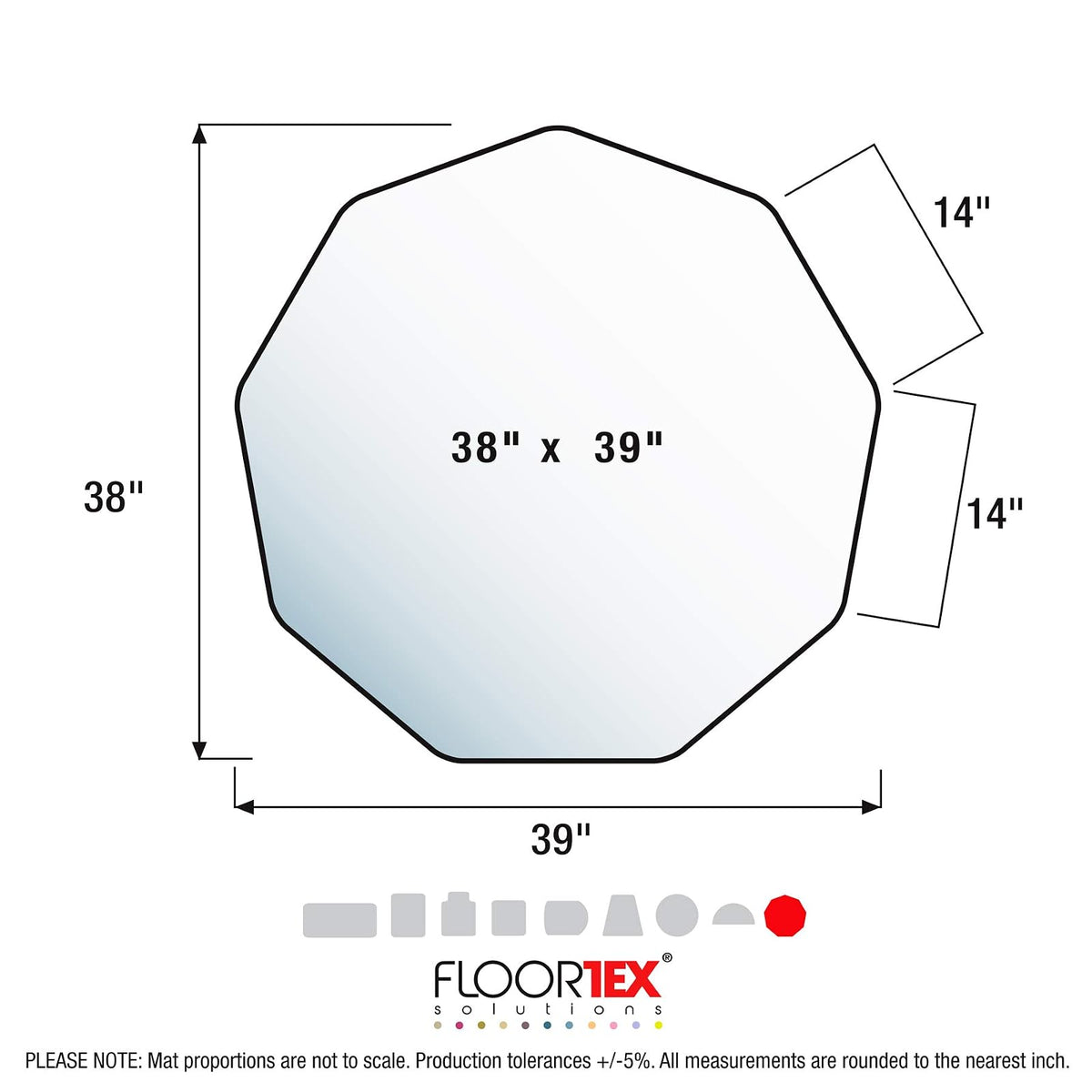 Cleartex 38" x 39" Ultimat Chair Mat for Low/Medium Pile Carpets up to 1/2", Pink