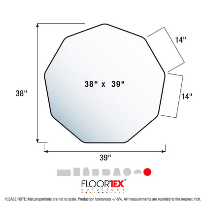 Cleartex 38" x 39" Ultimat Chair Mat for Low/Medium Pile Carpets up to 1/2", Pink