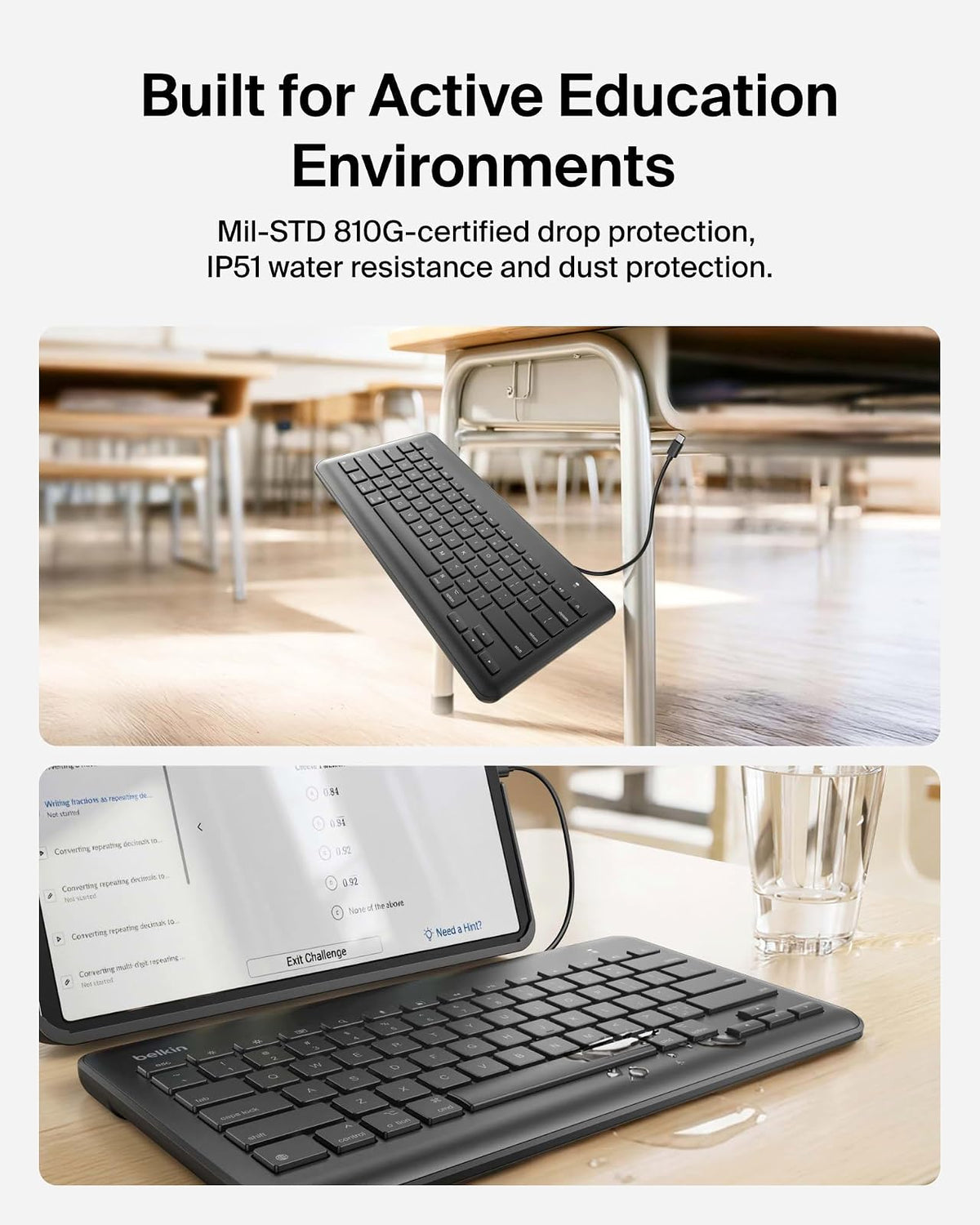 Belkin B2B124 Teclado con cable y conector Lightning para iPad