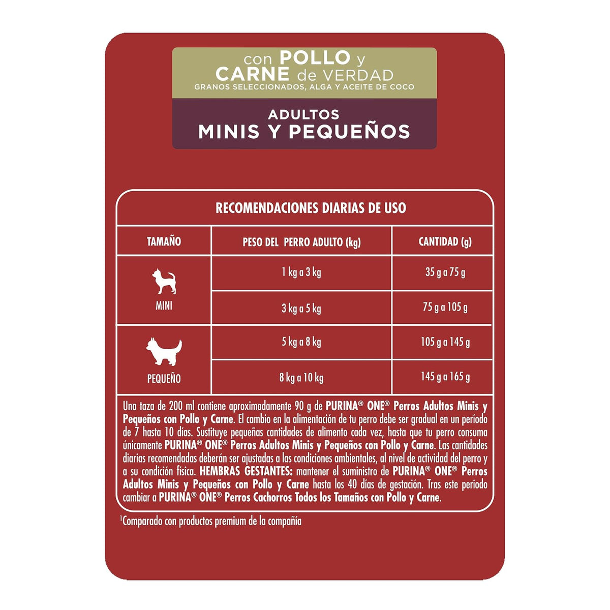 Purina One Adulto Raza Minis y Pequeños Sabor Pollo y Carne 3.5Kg