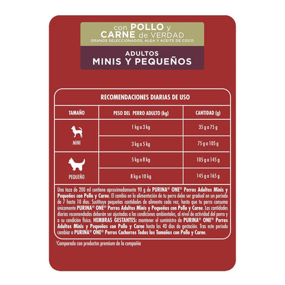 Purina One Adulto Raza Minis y Pequeños Sabor Pollo y Carne 3.5Kg