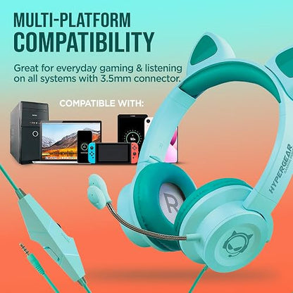 HyperGear Kombat Kitty Gaming Headset Green