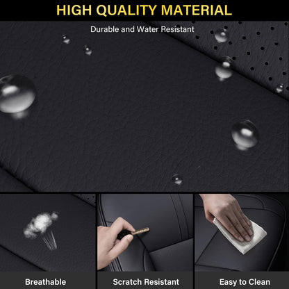 Coverado Fundas De Asiento Silverado, Protectores De Asiento De Automóvil De Piel Impermeable, Juego Completo Personalizado, Compatible Con Chevy Silverado Gmc Sierra Pickup 2014-2018 1500 2015-2019 2500H